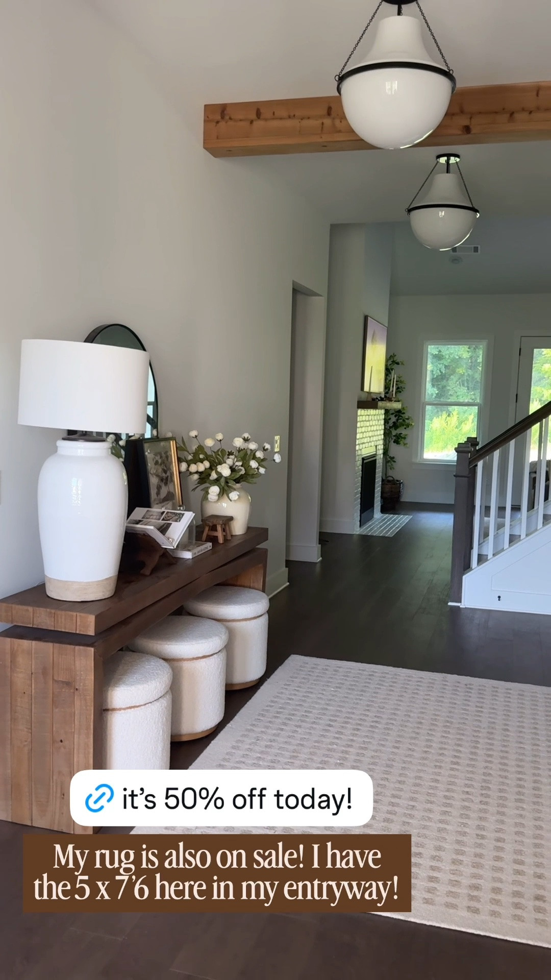 My entryway rug from @Wayfair on sale! This is the 5x7’6” 

Entryway decor ideas! Henn table from @Wayfair! Entryway rug, viral console table, home decor ideas