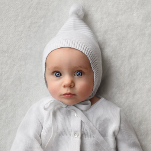 Pom Pom Ribbed Knit Bonnet | Feltman Brothers