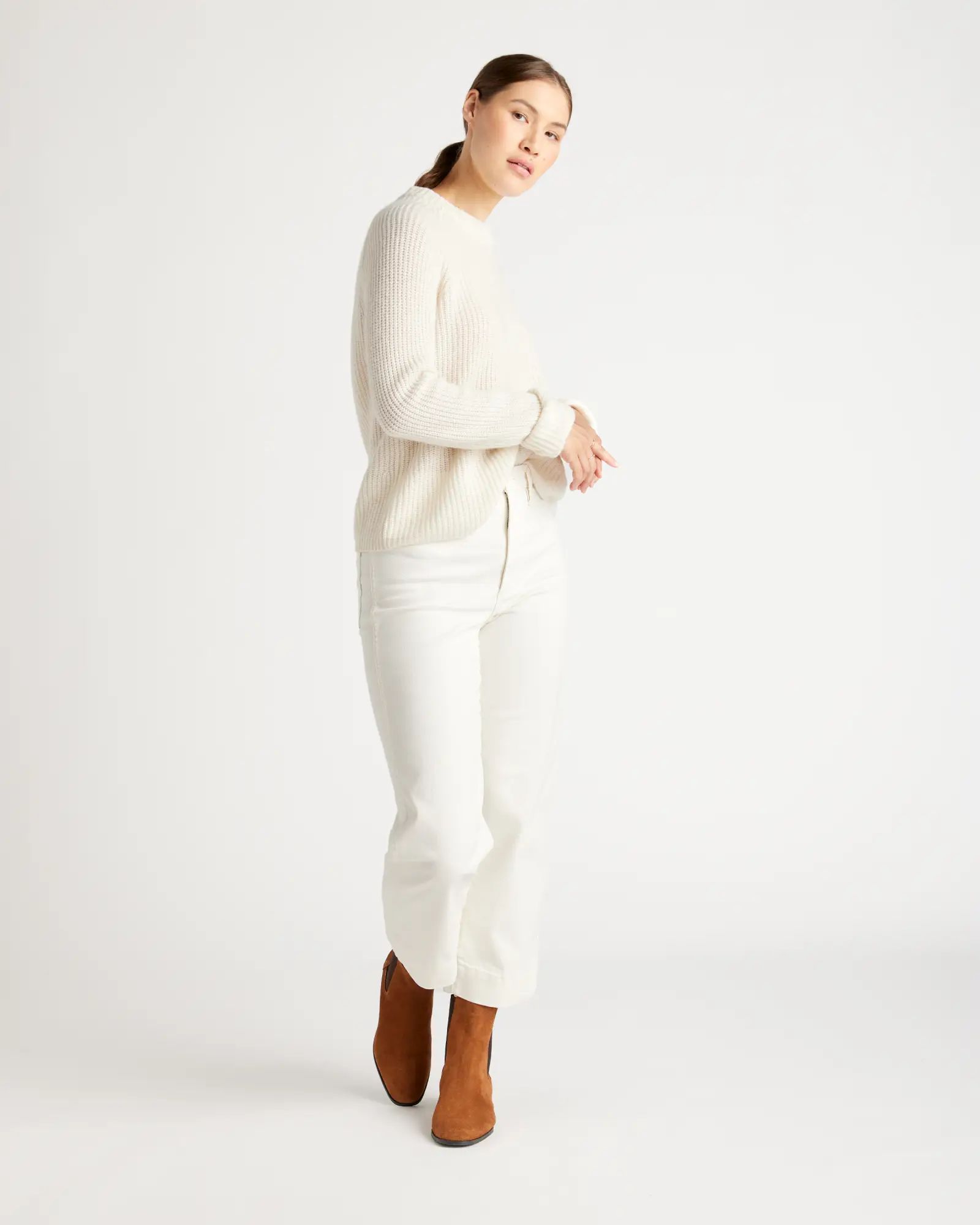 Mongolian Cashmere Fisherman Crewneck Sweater | Quince