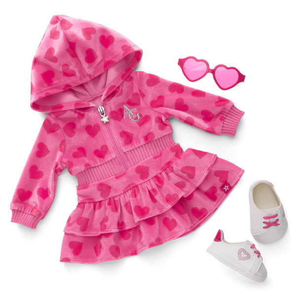 Pink Hearts Hoodie Dress for 18-inch Dolls | American Girl
