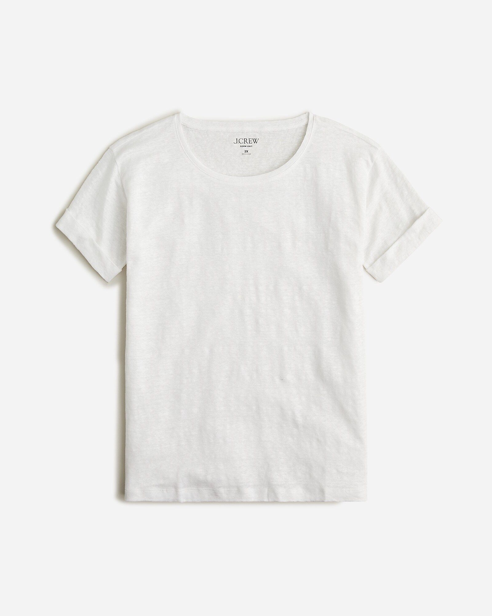 Linen roll-cuff crewneck T-shirt | J.Crew US