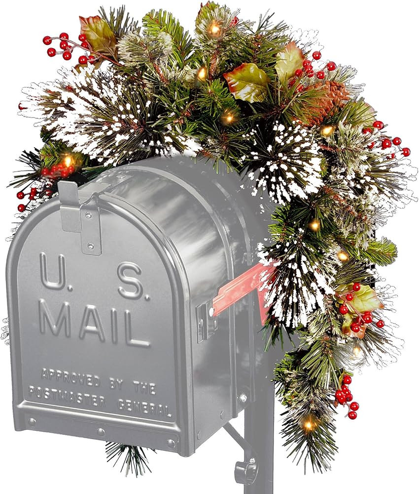 National Tree Wintery Pine Collection Mailbox Swag, 3 ft | Amazon (US)