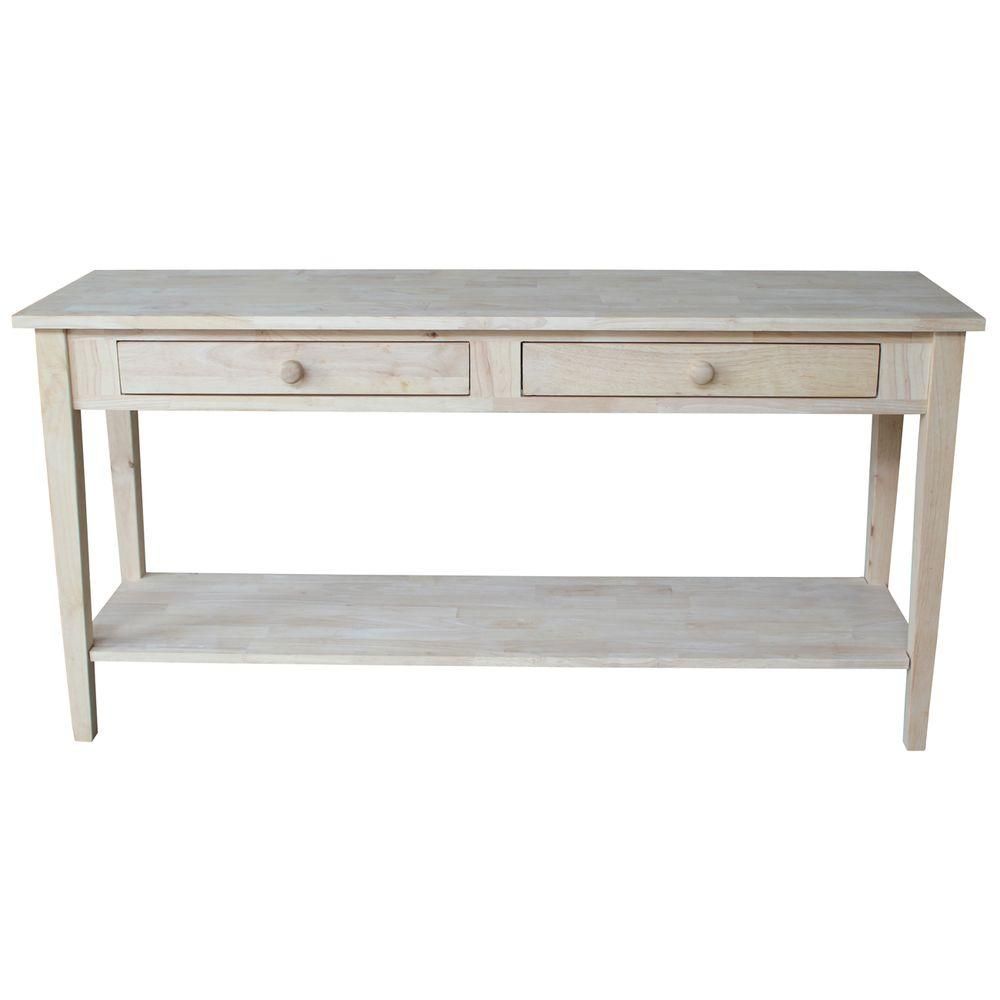 International Concepts Spencer Unfinished Storage Console Table-OT-8S - The Home Depot | The Home Depot