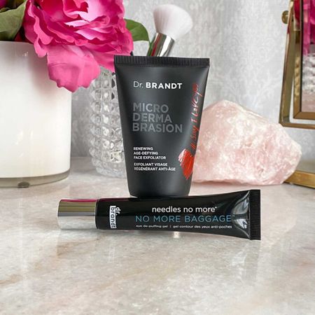 #ad
I'm a big fan of instant results, especially when it comes to skincare!  These are two of my favorite skincare products for instant results.

Microdermabrasion is my favorite scrub.  It is everything I look for in a scrub. It has small, even grit, just the right amount, and it is so easy to get just the right amount of exfoliation. It also smells like lemons, and I'm a sucker for anything citrusy.

At 45, I do not have the perfect under eye area.  But No More Baggage does really help, and it only takes a few minutes.  It has an orange tint, so it will color-correct without adding a layer of makeup.  It helps bring down puffiness within just a few minutes, and it perfectly preps for concealer.  I look more awake, with or without makeup.

I'd love to know what your favorite immediate results skincare products are!
You can buy my favorites until November 7th in the Dr. Brandt Early Black Friday Sale for 40% off with the code EARLY!

#drbrandt #drbrandtskincare #nomorebaggage #kissneedlesgoodbye #skincare #salealert 

#LTKunder50 #LTKbeauty #LTKsalealert