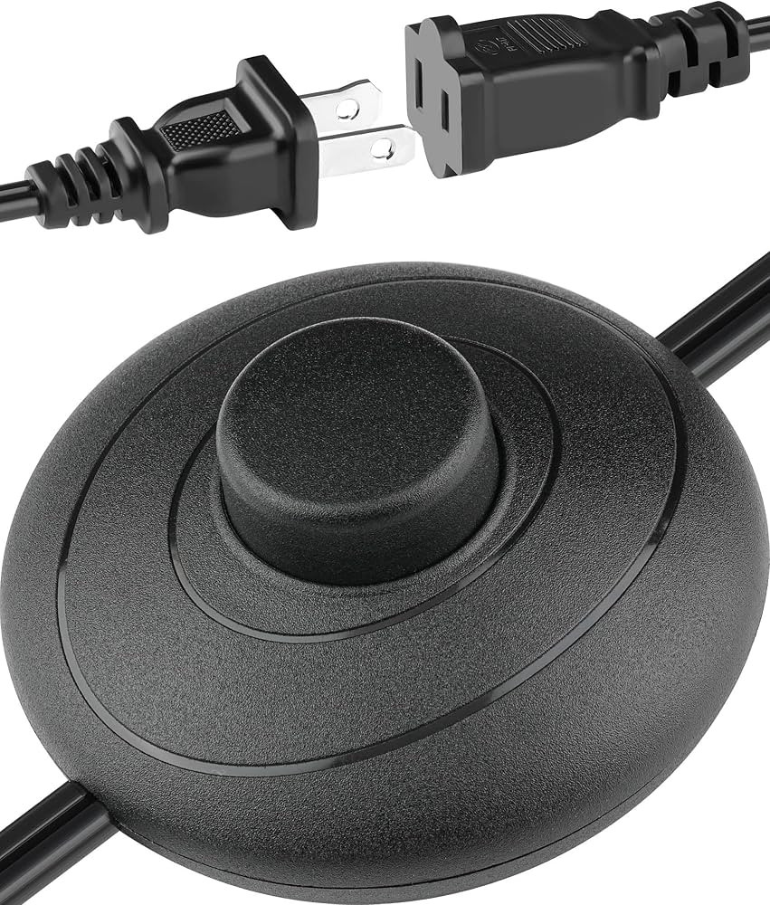 6ft/1.8m On/Off Extension Cord Foot Switch Pedal, Switch in Middle of Cord, 2-Prong Polarized Plu... | Amazon (US)