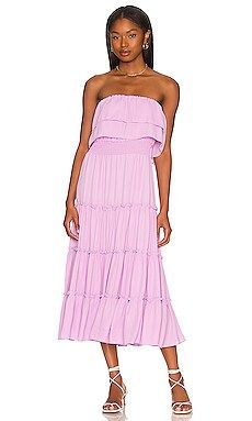 1. STATE Strapless Midi Dress in Violet Tulle from Revolve.com | Revolve Clothing (Global)