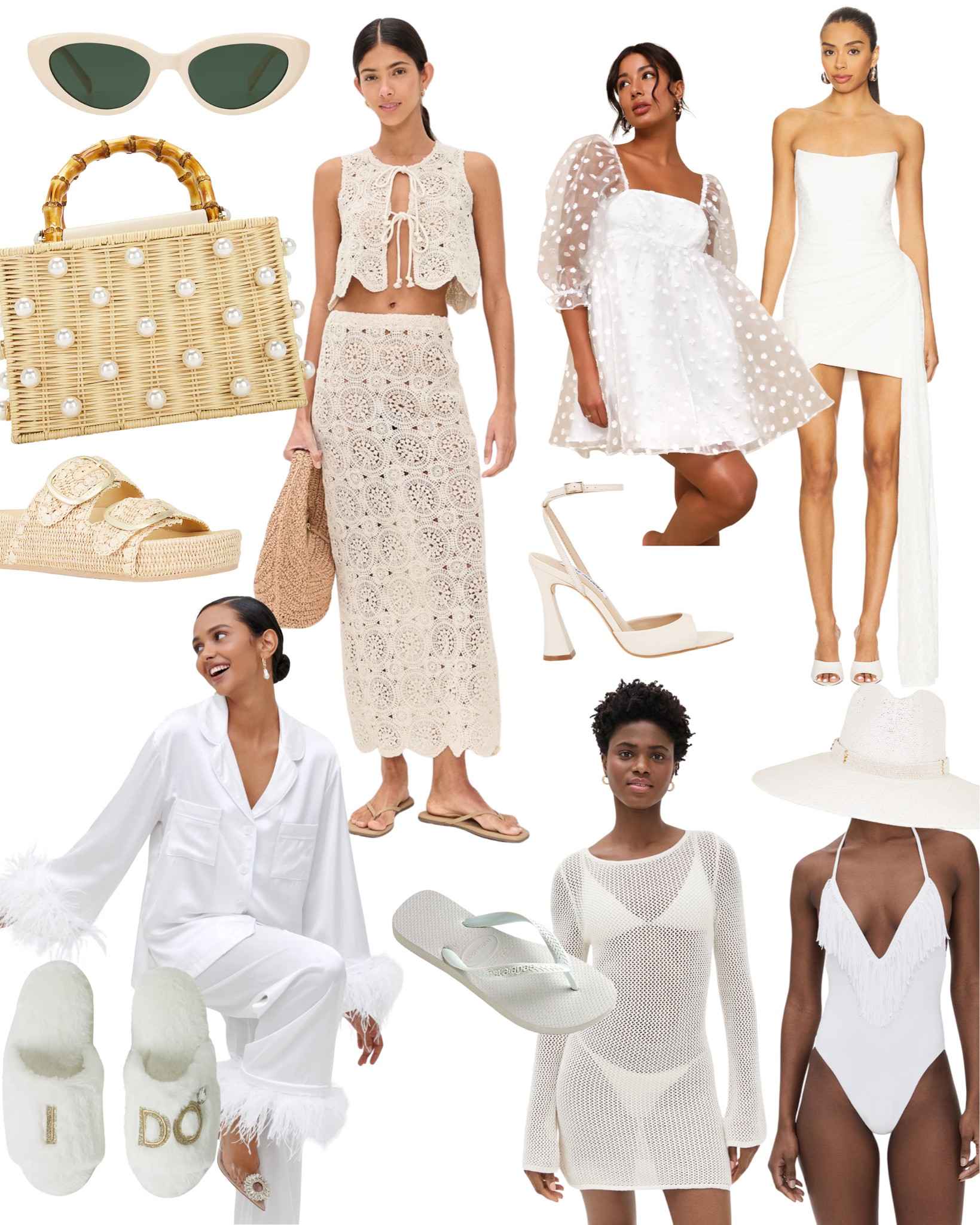 Bridal outfits for your bachelorette party-whether it’s a night out or hanging by the pool! 