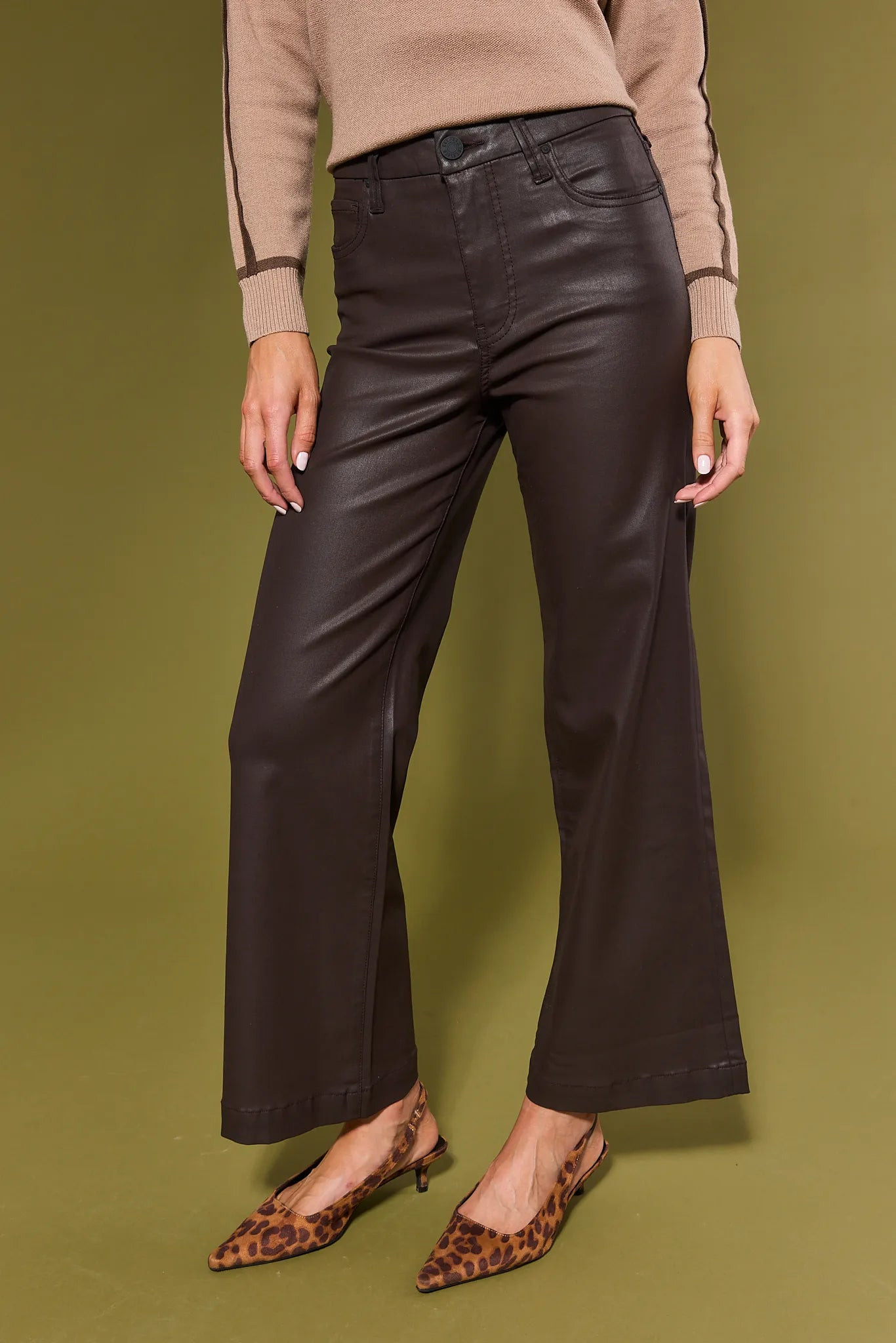 Meg Jeans Wax Coated- Brown by KUT from the Kloth | Avara