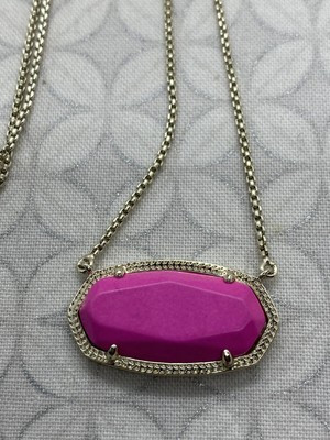 KENDRA SCOTT Delaney Necklace Hot Pink Magenta Pendant Gold tone adjustable | eBay US