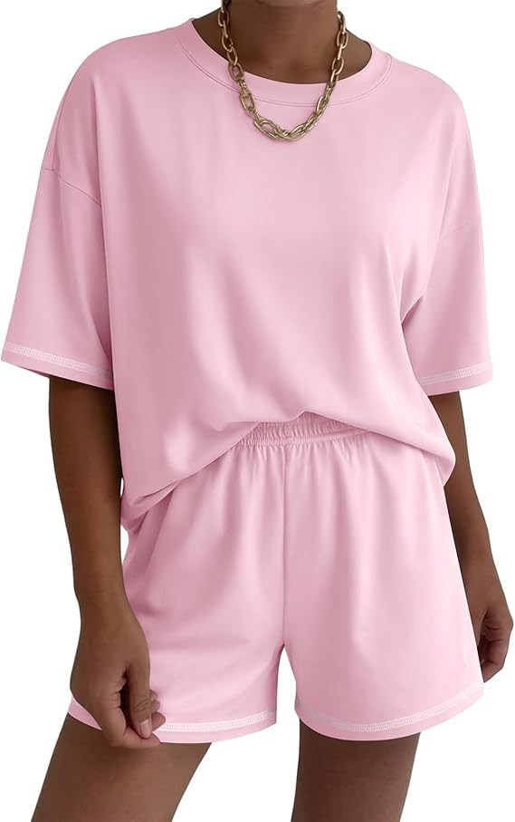 Ekouaer Lounge Sets for Women 2 Piece Shorts Sets Moisture Wicking Casual Summer Short Sleeve Mat... | Amazon (US)