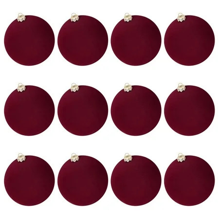 Set of 12 Burgundy Shatterproof Christmas Ball Ornaments, 3.15 Inch Unbreakable Holiday Tree Decorations, Classic Matte Finish for Indoor Outdoor Festive Decor | Walmart (US)