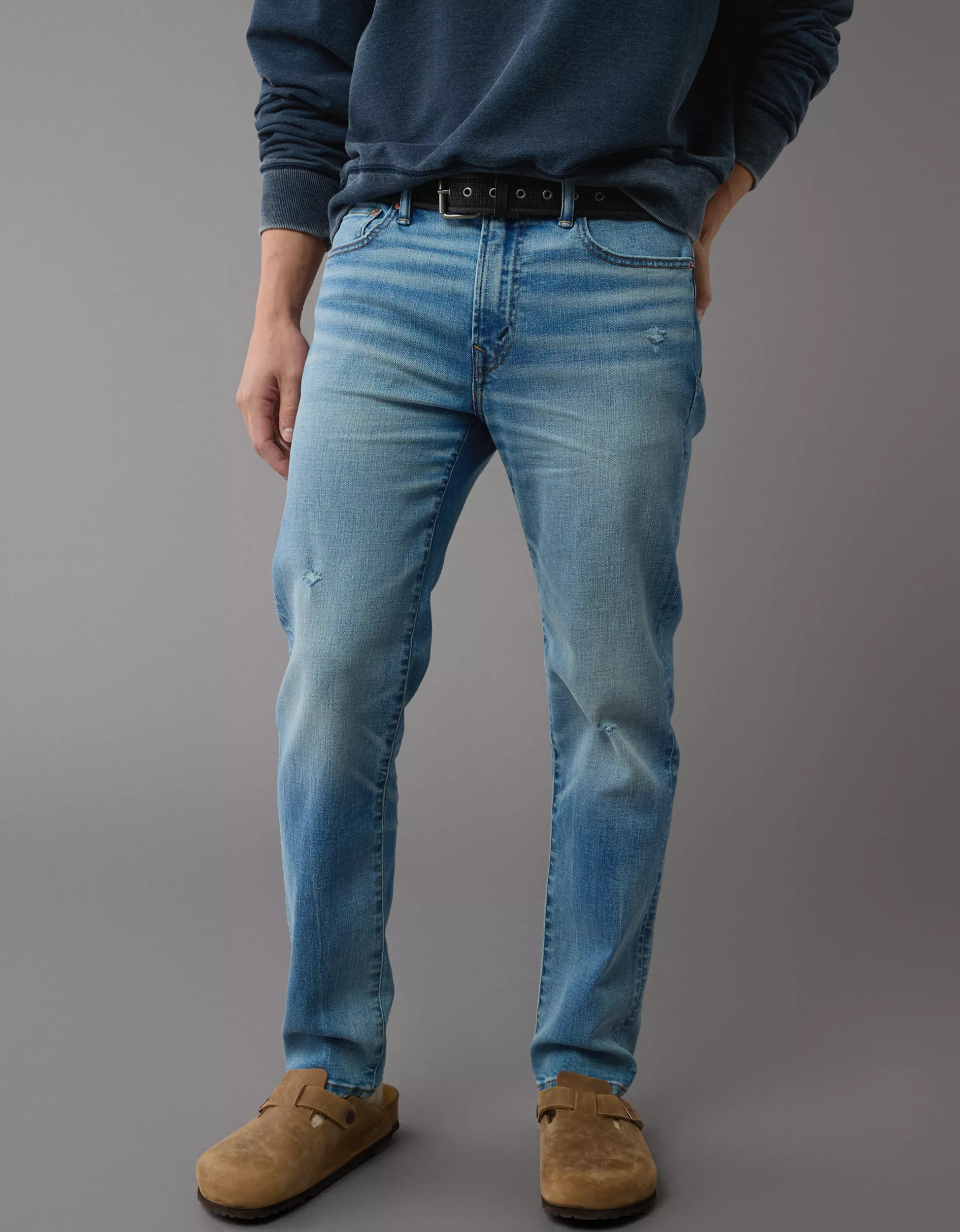 AE AirFlex+ Slim Straight Ripped Jean | American Eagle Outfitters (US & CA)