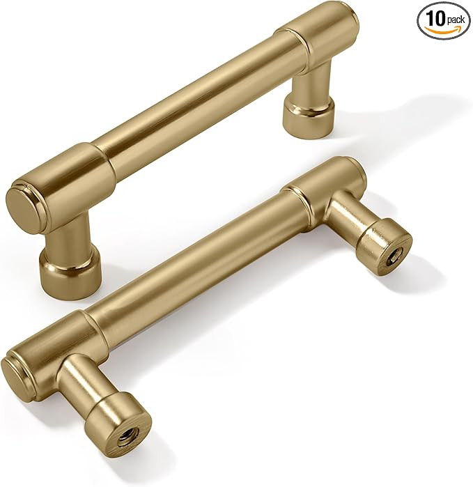 khtumeware 10 Pack 3 Inch(76mm) Champagne Bronze Kitchen Cabinet Handles Warm Brass Cabinet Pulls... | Amazon (US)