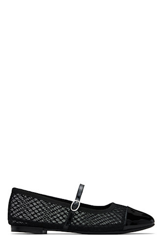 Repetto - Black Mesh Georgiana Mary-Jane Ballerina Flats | SSENSE