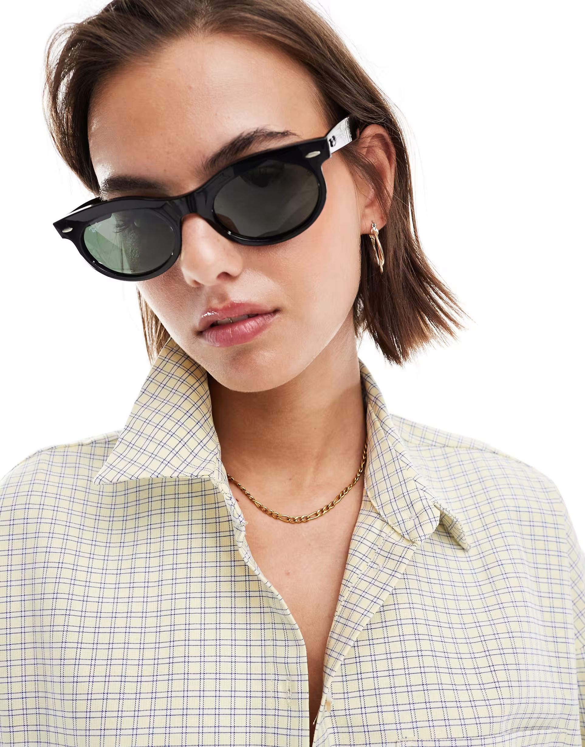 Ray-Ban wayfarer oval sunglasses in black | ASOS | ASOS (Global)