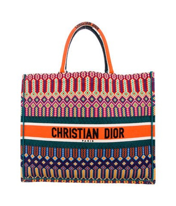 Christian Dior 2018 Embroidered Book Tote Orange Christian Dior 2018 Embroidered Book Tote | The RealReal