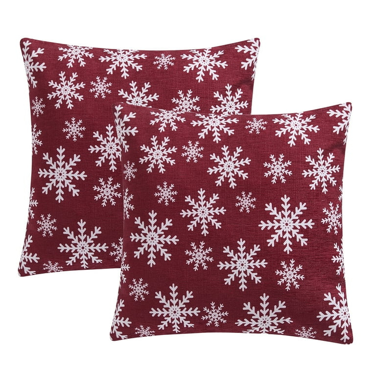 Mainstays 18" x 18" Red Festive Chenille Decorative Pillows (2 Count) - Walmart.com | Walmart (US)