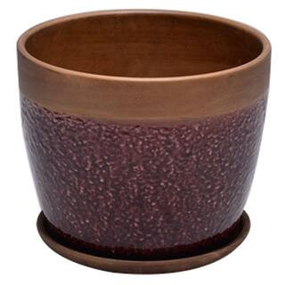 6 in. Dia Brown Geode Ceramic Planter | The Home Depot