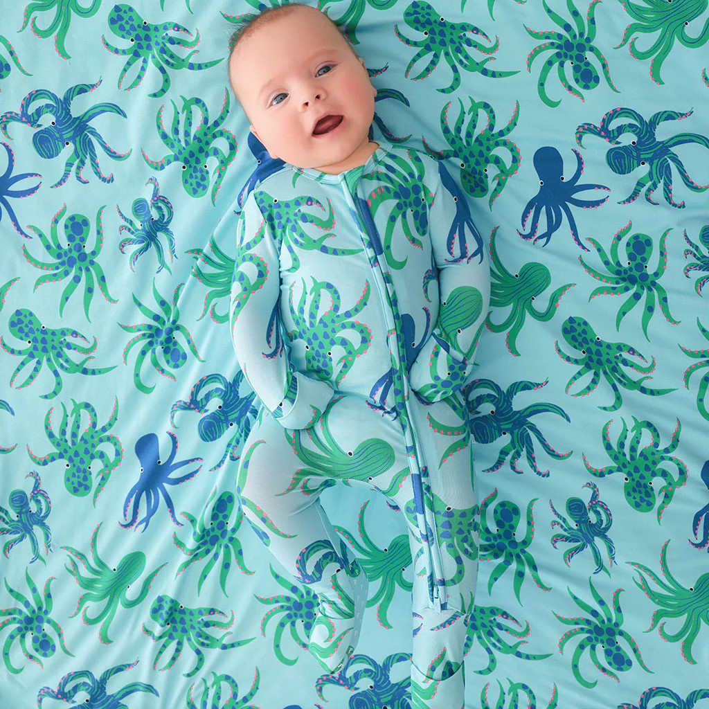 Octopus Blue Long Sleeve Oscar Convertible One Piece | Posh Peanut\u00ae | Posh Peanut