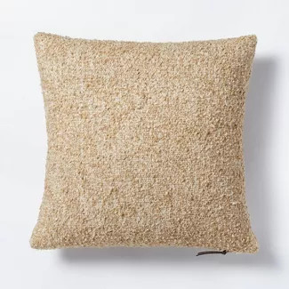 Textured Boucle Square Throw Pillow with Exposed Zipper Neutral/Cream - Threshold™ designed... | Target