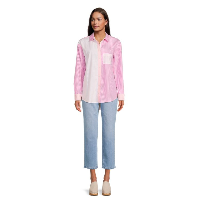 Time and Tru Women's Oversized Button-Down Shirt | Walmart (US)
