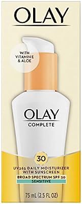 Face Moisturizer by Olay, Complete All Day Moisturizer with Broad Spectrum SPF 30 - Sensitive, 2.... | Amazon (US)