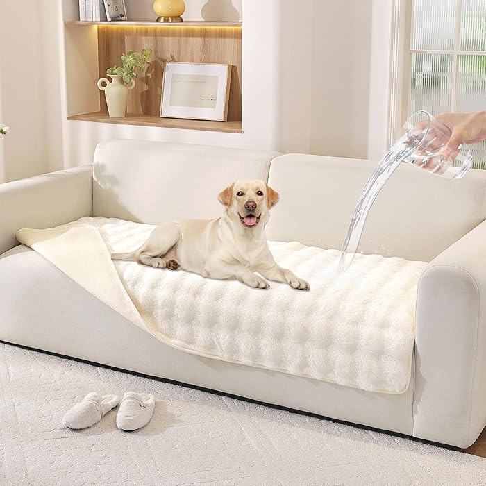 Hittun Waterproof Dog Bed Cover Non Slip Couch Cover for Dogs Washable Soft Faux Fur Sofa Cover C... | Amazon (US)
