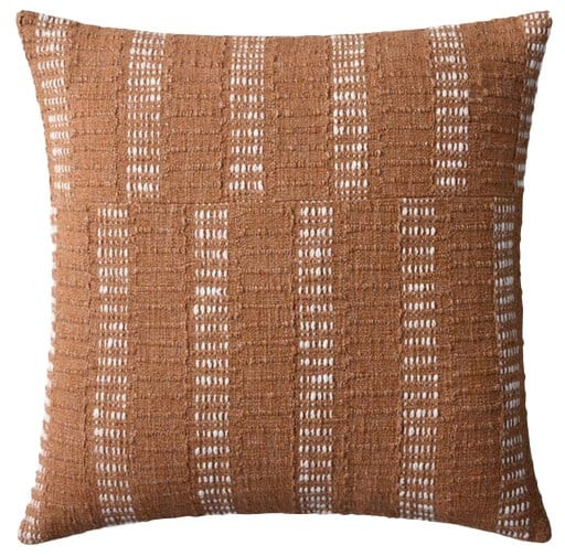 PLL-0135 Pillow Rust/Ivory Cotton | Rugs Direct