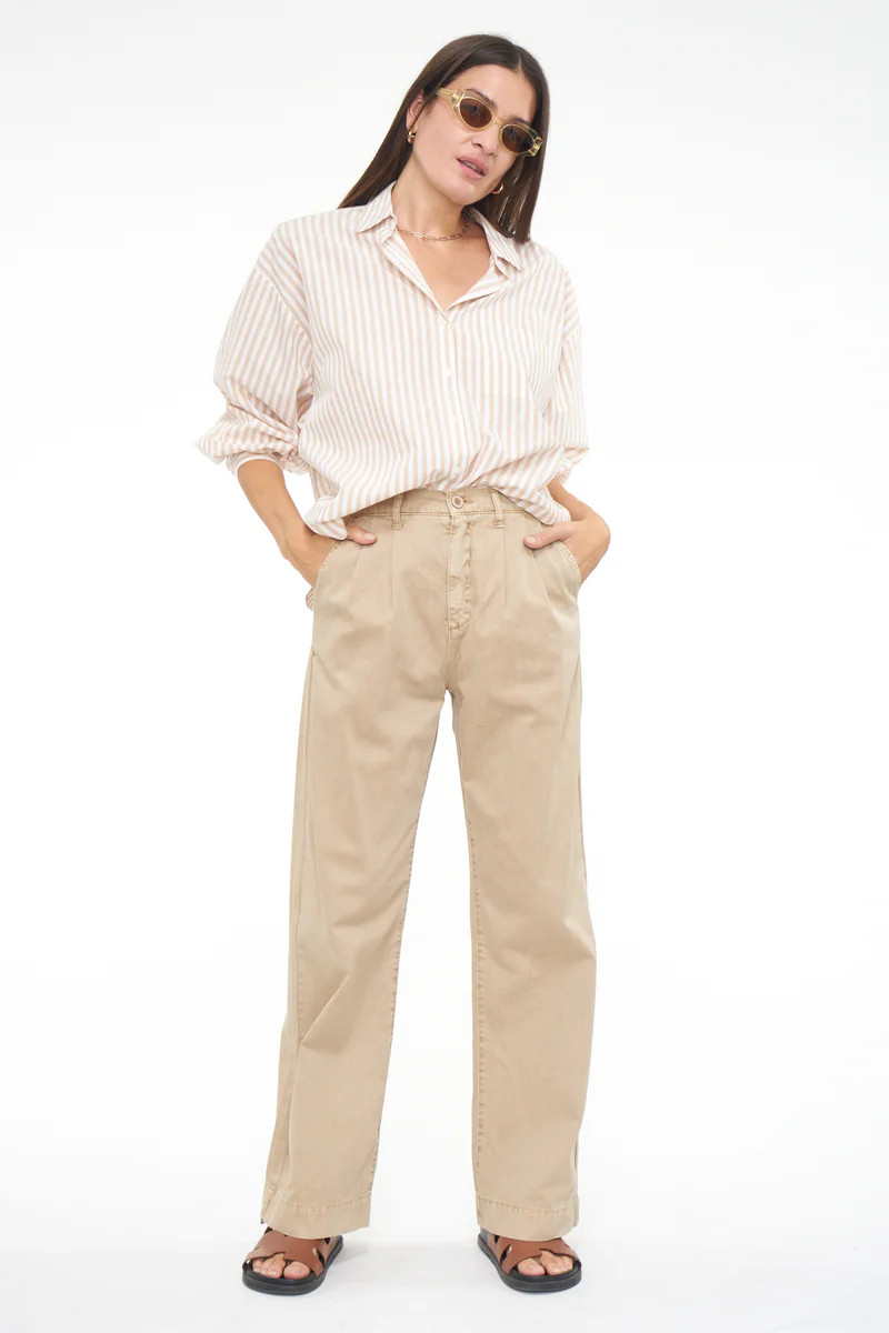 Ellery High Rise Wide Leg Trouser - Sesame | Pistola Denim