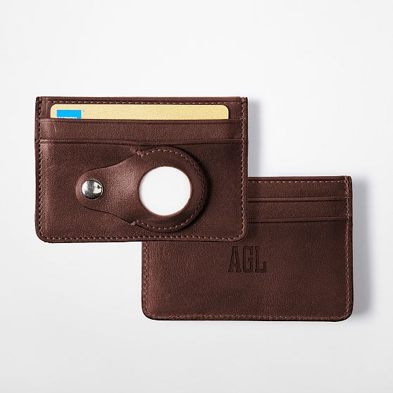Carson Leather Card Case with AirTag Holder | Mark and Graham