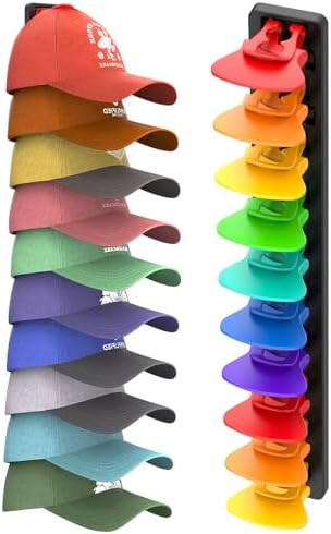 Hat Organizer for Baseball Caps, 1 Pack Hat Rack for Wall, Strong Adhesive Hat Storage Display Ho... | Amazon (US)