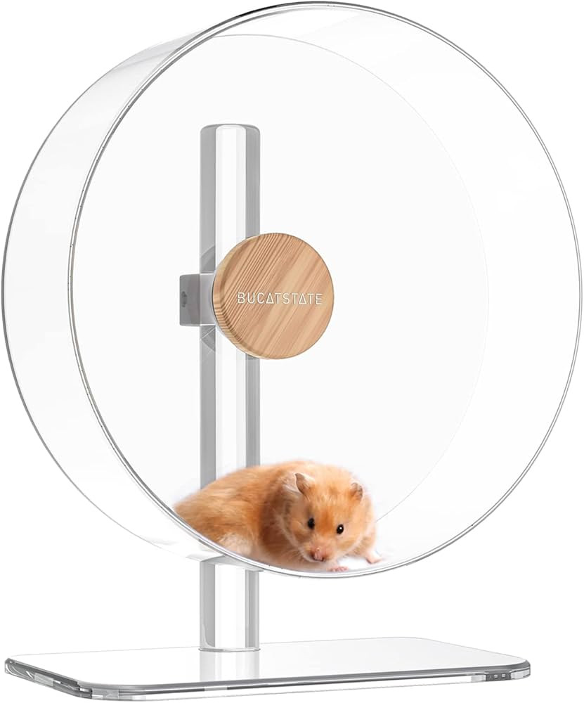 BUCATSTATE Hamster Wheel Slient 12.5inch, Acrylic Hamster Exercise Wheel with Stable Adjustable S... | Amazon (US)