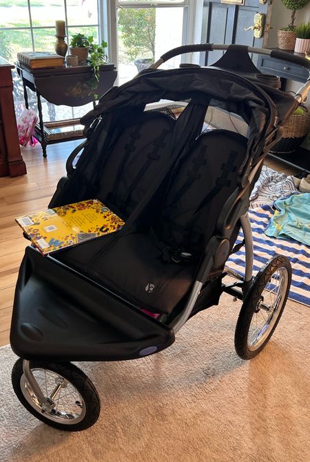 New double stroller for the baby! This one folds great, is light and had large wheels & we also got the attachment to fit the newborn car seat and the coolest attachment for the back for evie to ride! 3 kids, stroller for 3 kids, jogging stroller, stroller budget friendly, mom must haves, baby registry 

#LTKbaby #LTKkids #LTKfamily