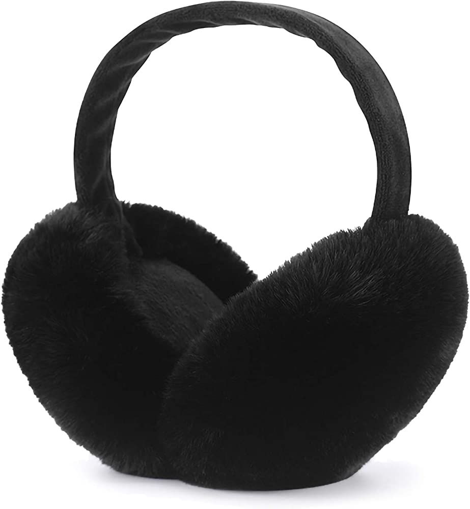 LCXSHYE Winter Ear muffs Faux Fur Warm Earmuffs Cute Foldable Outdoor Ear Warmers For Women Girls | Amazon (US)