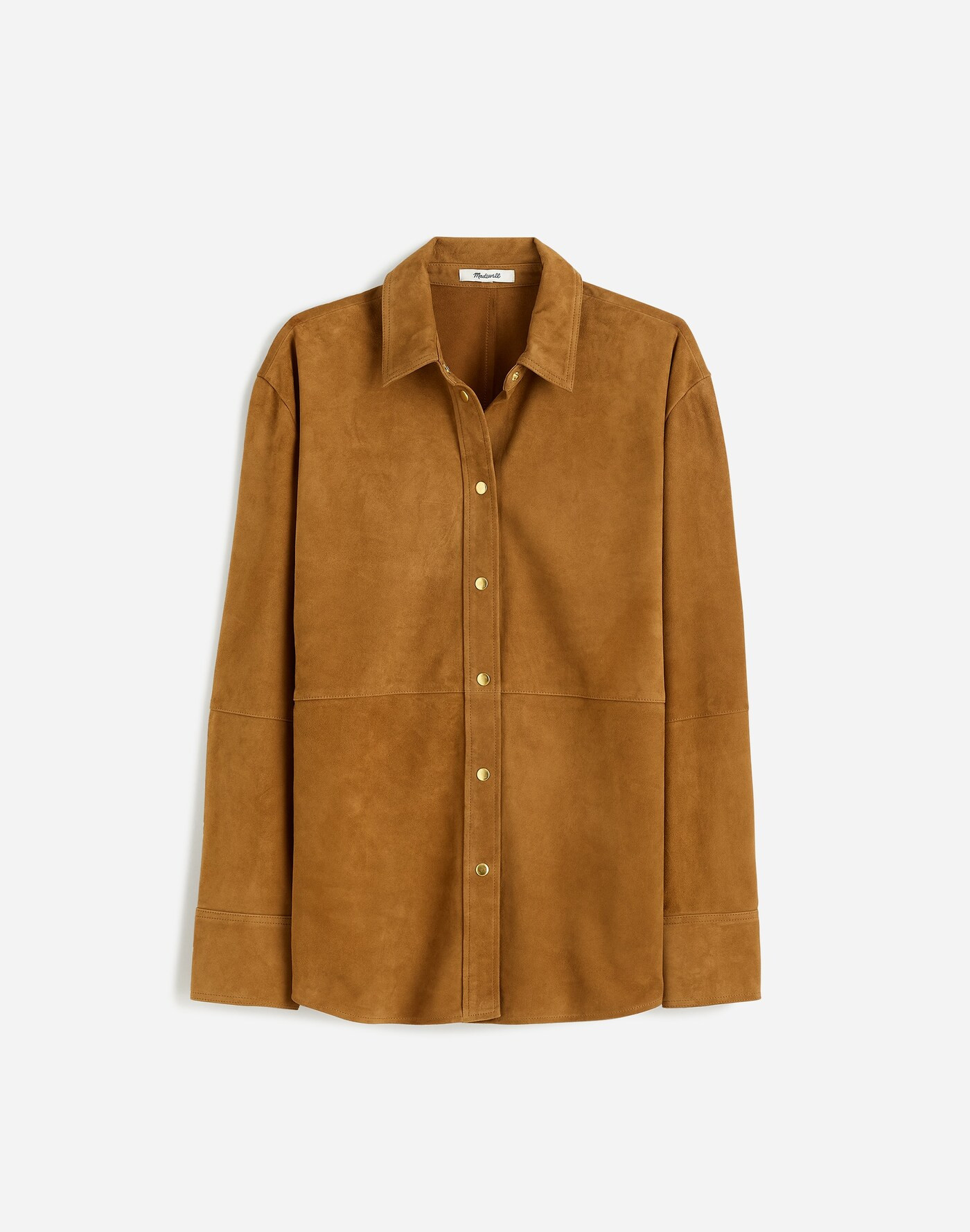 Straight-Hem Button-Up Shirt in Suede | Madewell | Madewell