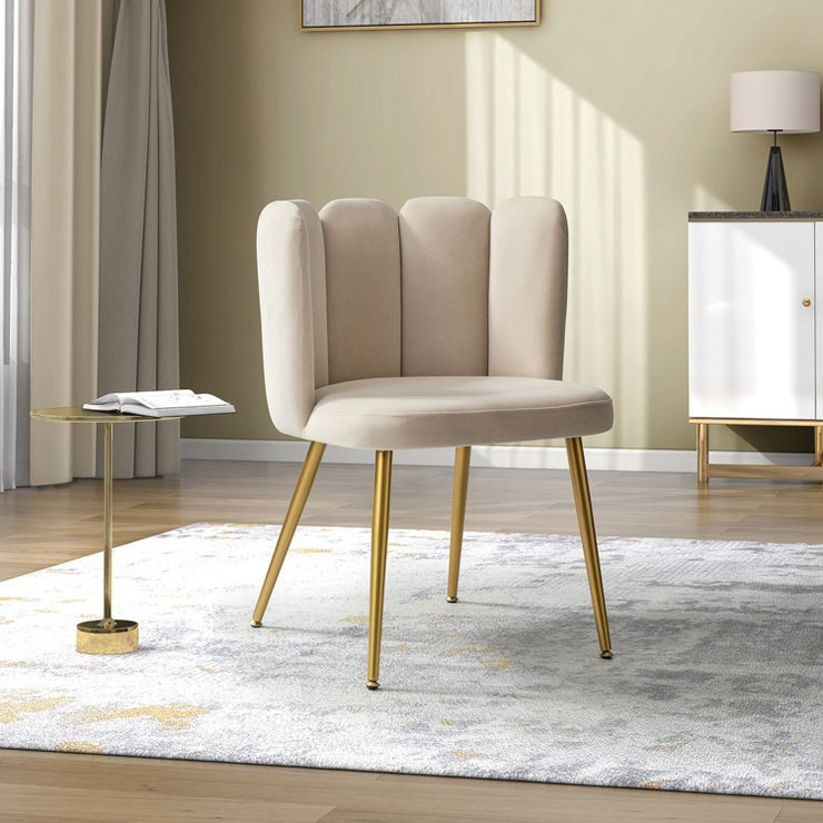 Barbara Velvet Vanity Stool for Makeup Room, Moden Accent Side Chairs for Living Room with Golden... | Target