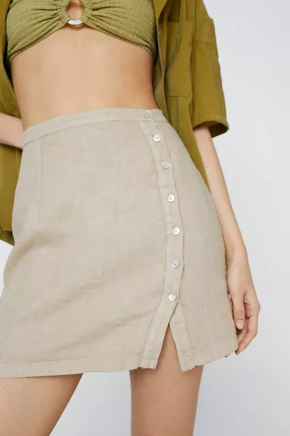 Linen Pelmet Mini Skirt | Nasty Gal (US)