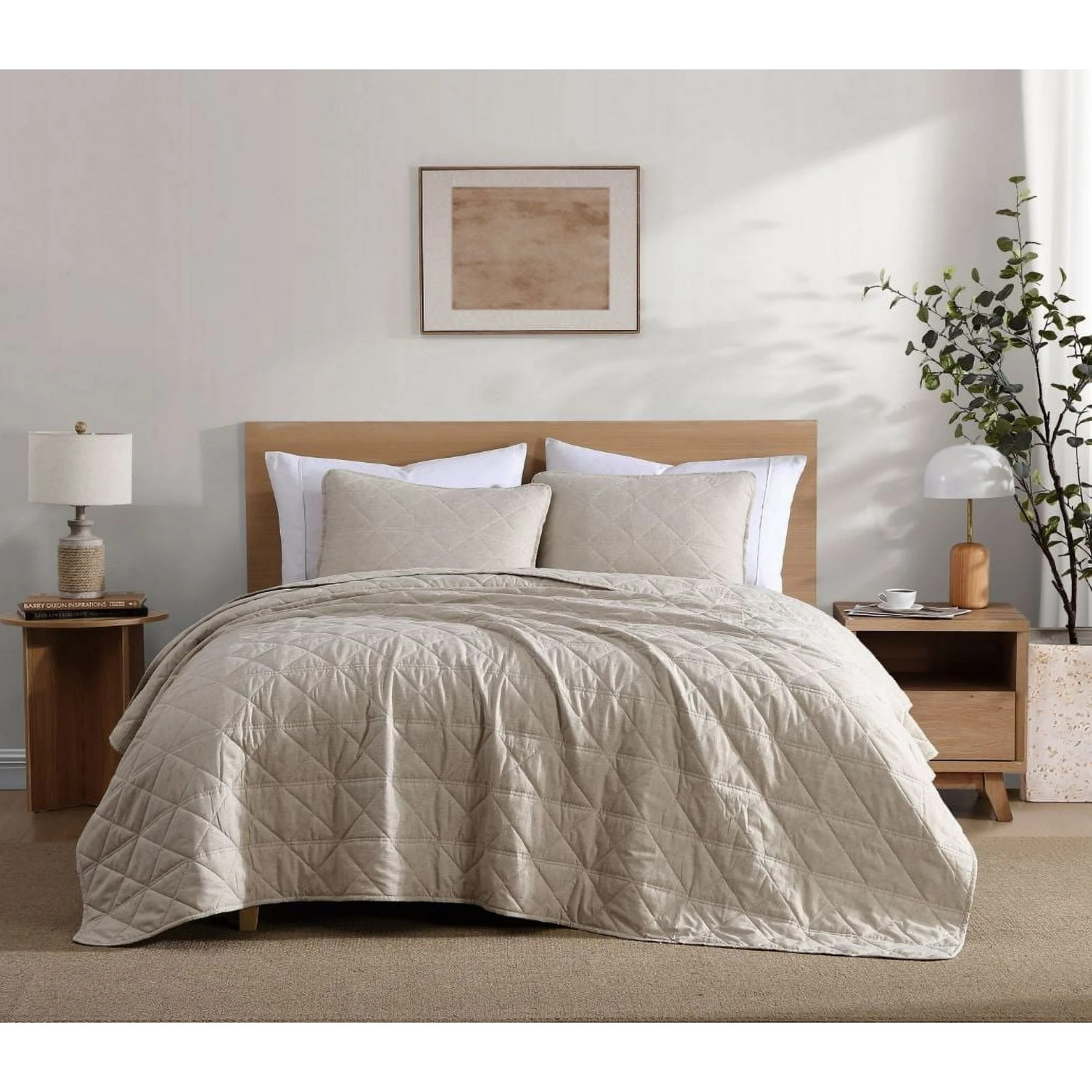 Social Standard by Sanctuary 3 Piece Quilt Set, Chambray Weave, Geo Diamond Quilt Pattern, Easy C... | Walmart (CA)