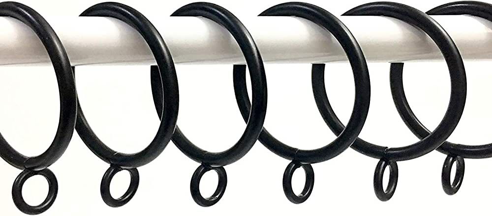 Jocon HD6038Q Pack of 28 Drapery Curtain Rings, Eyelet Rings, 1.5 Inch Inner Diameter (28, Black) | Amazon (US)