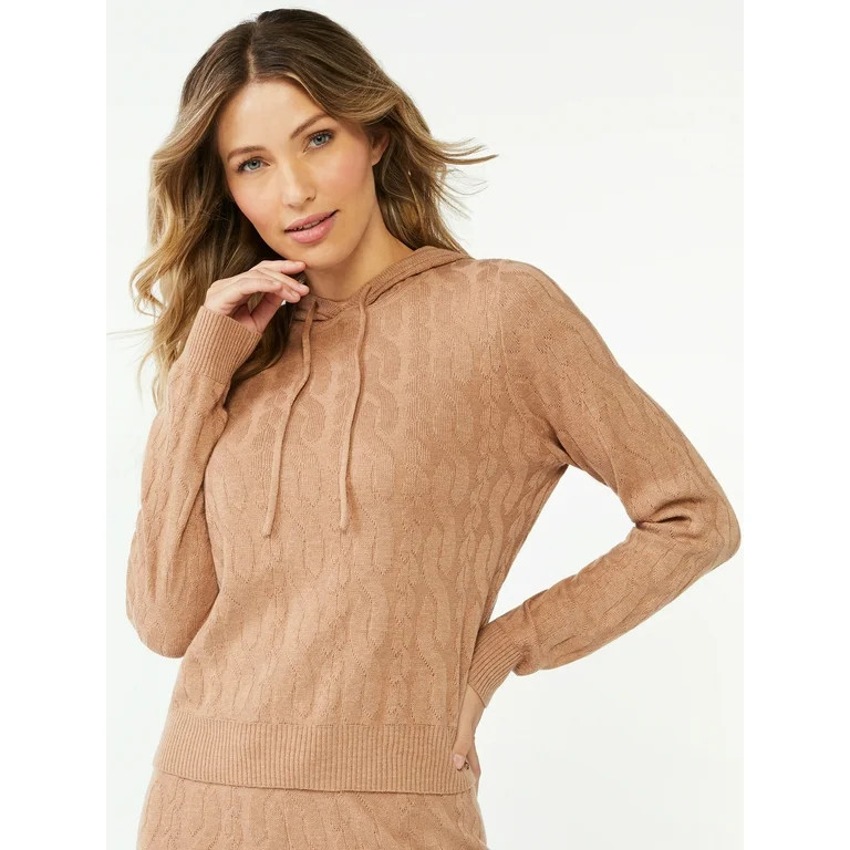 Sofia Intimates by Sofia Vergara Women's Cable Knit Lounge Hoodie | Walmart (US)