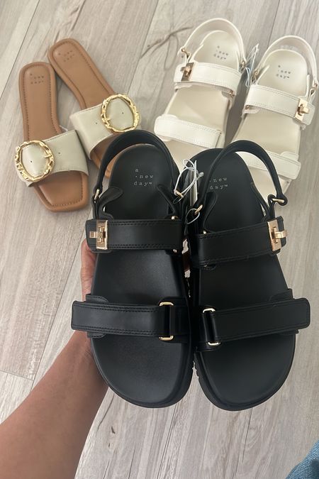 In love with these buckle sandals! Available in cream, black, tan, and white with gold accents. Perfect for the summer and spring. All under $30 at Target. Makes a perfect Mother’s Day gift as well! These are selling out fast. They run TTS, I’m a side 7.5

#LTKfindsunder50 #LTKshoecrush #LTKstyletip