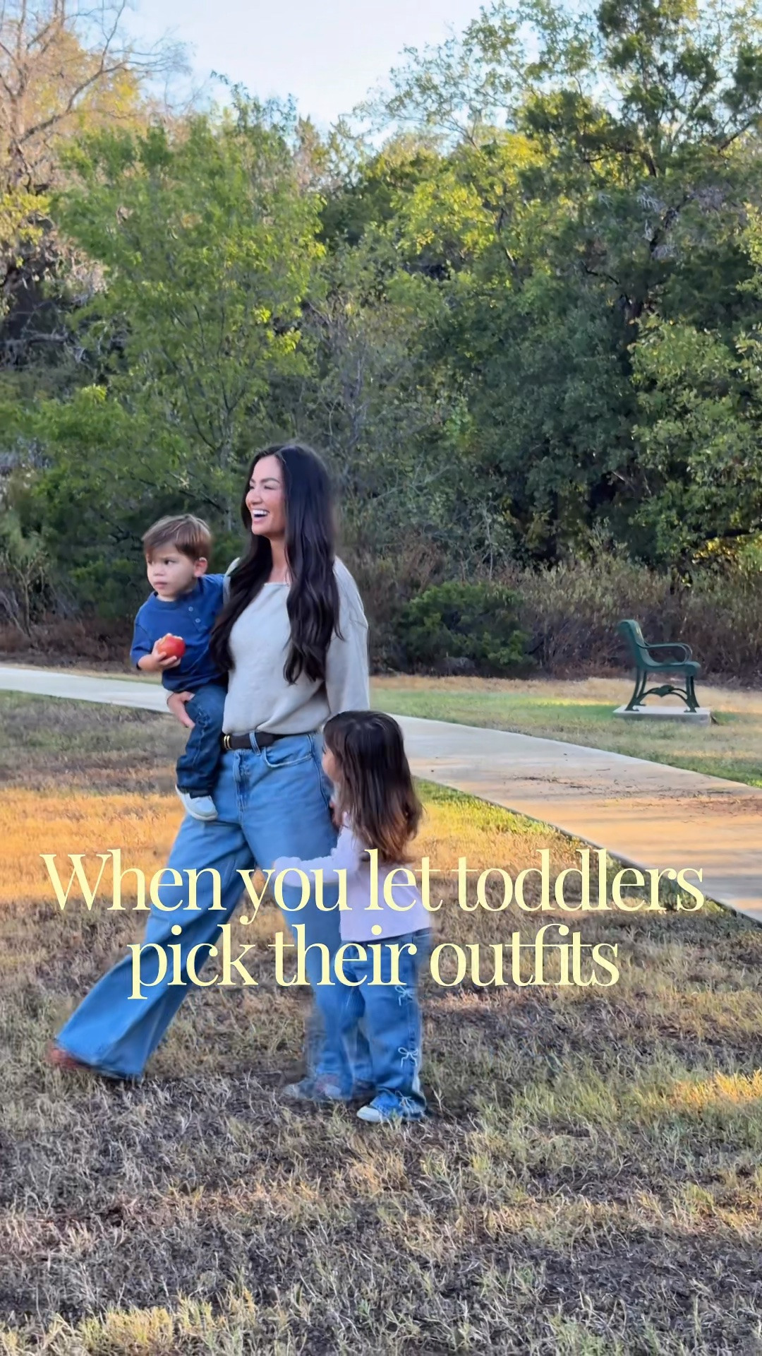 #AbercrombiePartner I don’t know what my kids love picking more… apples or sticks off the ground 🍎 Loving them in all things @abercrombiekids this fall 

#toddleroutfits #abercrombiebaby #3under3 #toddlermom

#LTKootd #LTKgrwm #LTKmomlife