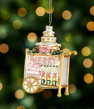 Merry and Bright Collection Bar Cart Glass Ornament | Dillard's