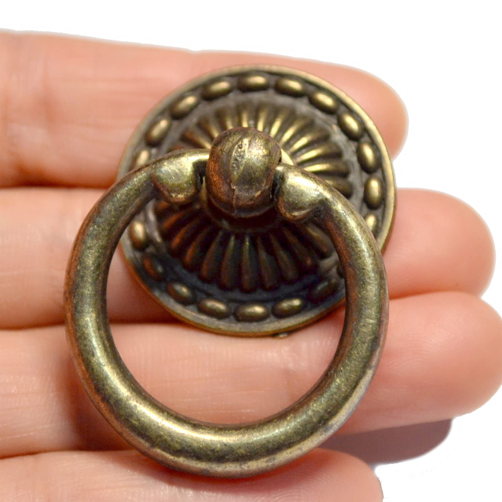 8 Pcs Bronze Drawer Ring Pulls Vintage Decorative Furniture Handles Antique Retro Copper Knobs Br... | Amazon (US)
