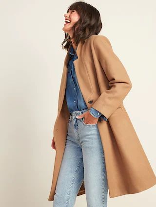 Oversized Soft-Brushed Overcoat for Women | Old Navy (US)