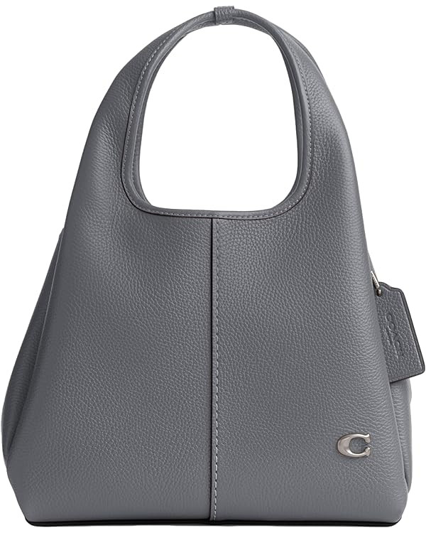 COACH Polished Pebble Leather Lana Shoulder Bag 23, Grey Blue | Amazon (US)