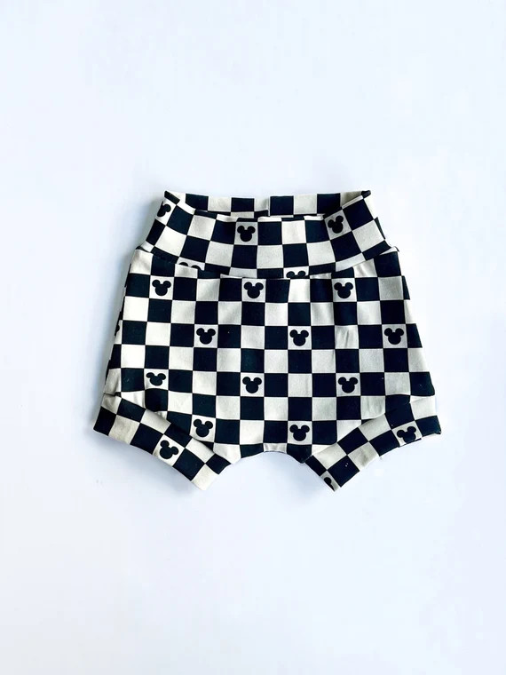 Checkered Mouse Ears Boy Shorts - Etsy | Etsy (US)