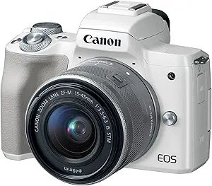 Canon EOS M50 Mirrorless Camera Kit w/EF-M15-45mm Lens and 4K Video (White) (Renewed) | Amazon (US)