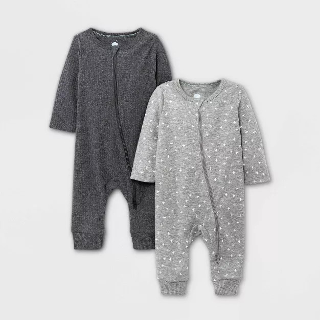 Baby 2pk Coveralls - Cloud Island™ Black/White | Target