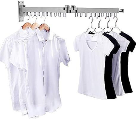 BAKALA Retractable Clothes Drying Rack, Wall Mounted Space Saver Heavy Duty Laundry Clothes Hange... | Amazon (US)